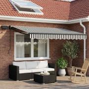 vidaXL Elektrisk Retraktabel Markis Antracit och vitt 3 x 2,5 m