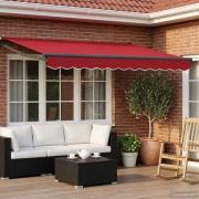 vidaXL Elektrisk Retraktabel Markis Röd 3,5 x 2,5 m