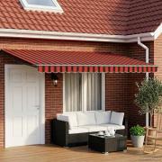 vidaXL Elektrisk Retraktabel Markis Orange och Brunt 4 × 3 m