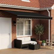 vidaXL Elektrisk Retraktabel Markis Svart 4 × 3 m