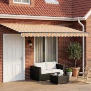 vidaXL Elektrisk Retraktabel Markis Blå och Orange 4,5 × 3 m