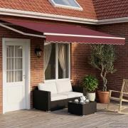 vidaXL Elektrisk Retraktabel Markis Vinröd och Vit 4 x 2 m