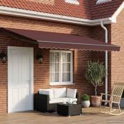 vidaXL Elektrisk Retraktabel Markis Brun och antracit 4 × 3 m