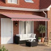 vidaXL Elektrisk Retraktabel Markis Röd, Vit, Antracit 4,5 × 3 m