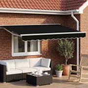 vidaXL Manuell Utdragbar Markis Svart 3 x 2,5 m