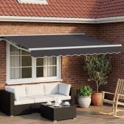 vidaXL Manuell markisram med LED-lampor Vit och antracit 3 x 2,5 m