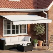 vidaXL Manuell markisram med LED-lampor Vit och antracit 3 x 2 m