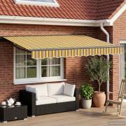 vidaXL Manuell markisram med LED-lampor Gul, Grå, Antracit 3 x 2,5 m