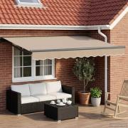 vidaXL Manuell markisram med LED-lampor Beige och Antracit 3 x 2,5 m