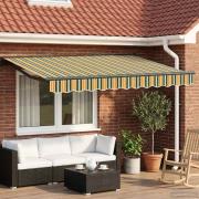 vidaXL Manuell markisram med LED-lampor 3,5 x 2,5 m