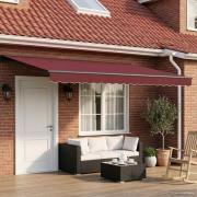 vidaXL Manuell markisram med LED-lampor 4,5 × 3,5 m