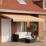 vidaXL Elektrisk Retraktabel Markis Orange, Grå, Blå, Vit 4 × 3 m