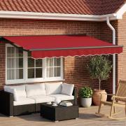 vidaXL Elektrisk Retraktabel Markis Röd 3,5 x 2 m