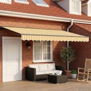 vidaXL Elektrisk Retraktabel Markis Gul, Vit, Antracit 5 × 3,5 m