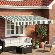 vidaXL Elektrisk Retraktabel Markis Grön och Vit 2,5 x 2 m