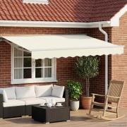 vidaXL Elektrisk Retraktabel Markis Grädde och vit 3,5 x 2,5 m