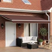 vidaXL Elektrisk Retraktabel Markis Brun och vit 4,5 × 3,5 m