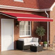 vidaXL Elektrisk Retraktabel Markis Röd och Vit 4 × 3 m