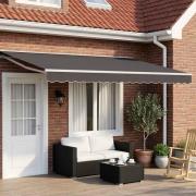 vidaXL Elektrisk Retraktabel Markis Vit och antracit 4,5 × 3,5 m