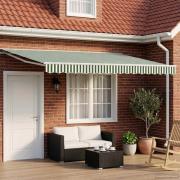 vidaXL Elektrisk Retraktabel Markis Grön och Vit 5 x 3 m