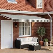 vidaXL Elektrisk Retraktabel Markis Antracit och vitt 5 × 3,5 m