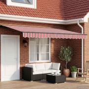 vidaXL Elektrisk Retraktabel Markis Röd, Vit, Antracit 4,5 × 3,5 m