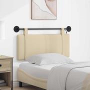 vidaXL Hängande sänggavel Med LED-lampa Gräddvit Tyg