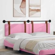 vidaXL Hängande sänggavel Med LED-lampa Rosa Antik PU