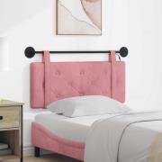 vidaXL Hängande sänggavel Med LED-lampa Rosa Sammet