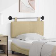 vidaXL Hängande sänggavel Med LED-lampa Ljust gröngrå Kordread tyg