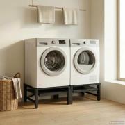 vidaXL Tvättmaskin Pedestal 2 pcs Svart 124,5 x 61,5 x 32,5 cm Stål