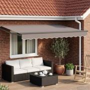 vidaXL Manuell utdragbar markisram Antracit 3 x 2 m Aluminium