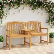 vidaXL Handsnidad Rosabänk Naturlig 150,5 x 60 x 95 cm Massivt teakträ