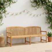 vidaXL Handsnidad Rosabänk Naturlig 228 x 61 x 94,5 cm Massivt teakträ