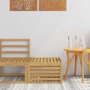 vidaXL Utomhuspall Massivt Akaciaträ Vit 59 x 59 x 37 cm