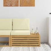 vidaXL Utomhus Sektionsoffa Enheter Vit och grädde 91 x 63 x 73 cm