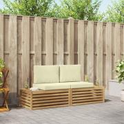 vidaXL Utomhussoffset med kudde Vit 182,5 x 63 x 73 cm Polyester