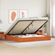 vidaXL Bäddsoffa med förvaring VaxBrun 200 x 200 cm Massivt furu