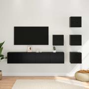 vidaXL TV-bänkset 6 pcs 80 x 30 x 30 cm Svart ek Konstruerat trä