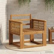 vidaXL Utomhus Mellansoffa Massivt Akaciaträ Naturlig