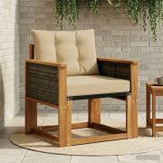 vidaXL Utomhus Mellansoffa Massivt Akaciaträ Naturlig