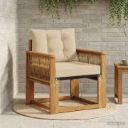 vidaXL Utomhus Mellansoffa Massivt Akaciaträ Naturlig