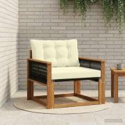 vidaXL Utomhussoffset Massivt Akaciaträ och Textilene Naturfärg