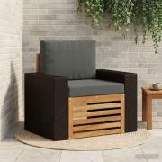 vidaXL Utomhus Mellansoffa Massivt Akaciaträ Naturlig