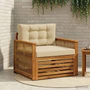 vidaXL Utomhus Mellansoffa Massivt Akaciaträ Naturlig