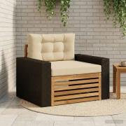 vidaXL Utomhus Mellansoffa Massivt Akaciaträ Naturlig