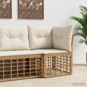 vidaXL Modulär utomhus hörnsofa Naturlig konstrotting