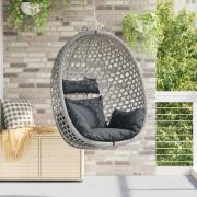 vidaXL Hängande äggstol utan stativ Antracit och grå konstrotting