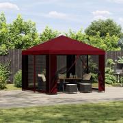 vidaXL Paviljong 3 x 3 m Vinröd Polyester och Stål 190 gsm