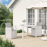 vidaXL Trädgårdsmatstolar 2 pcs Vit och ljusgrå PP